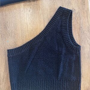 Madewell Black One-Shoulder Knit Top